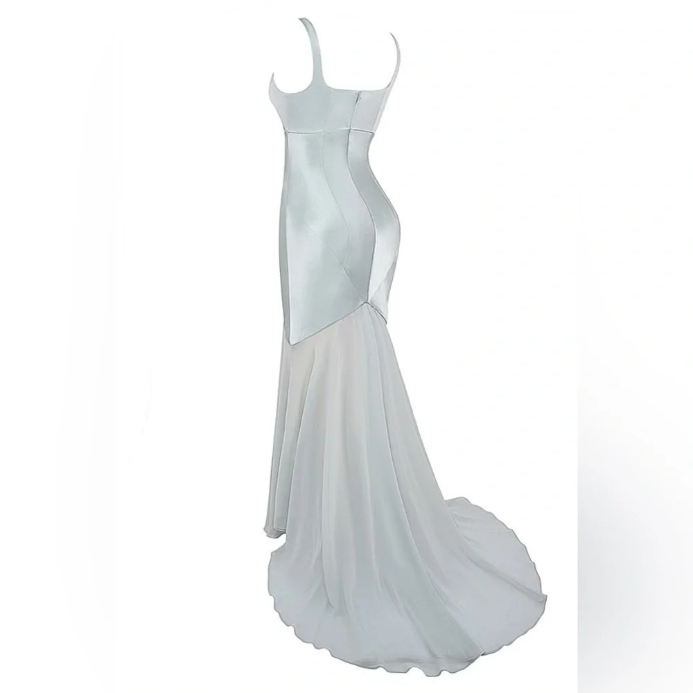 House of CB Vittoria Pistachio Chiffon Floor Length Gown - Picture 5 of 14
